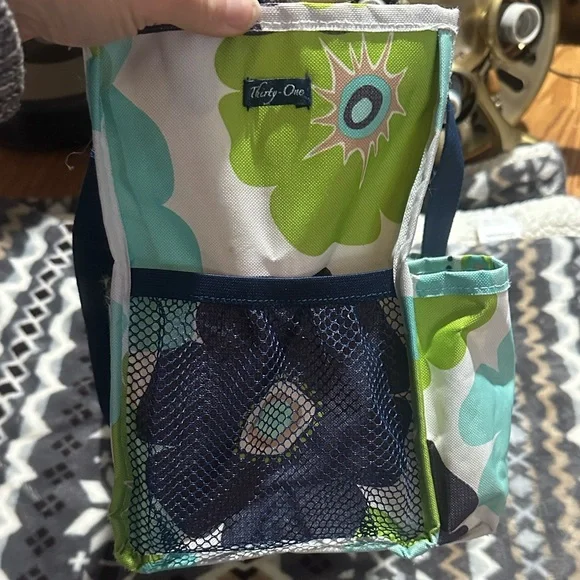 Thirty-One Tote with Blue and Green Floral Design - Picture 4 of 12